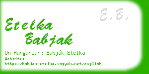 etelka babjak business card
